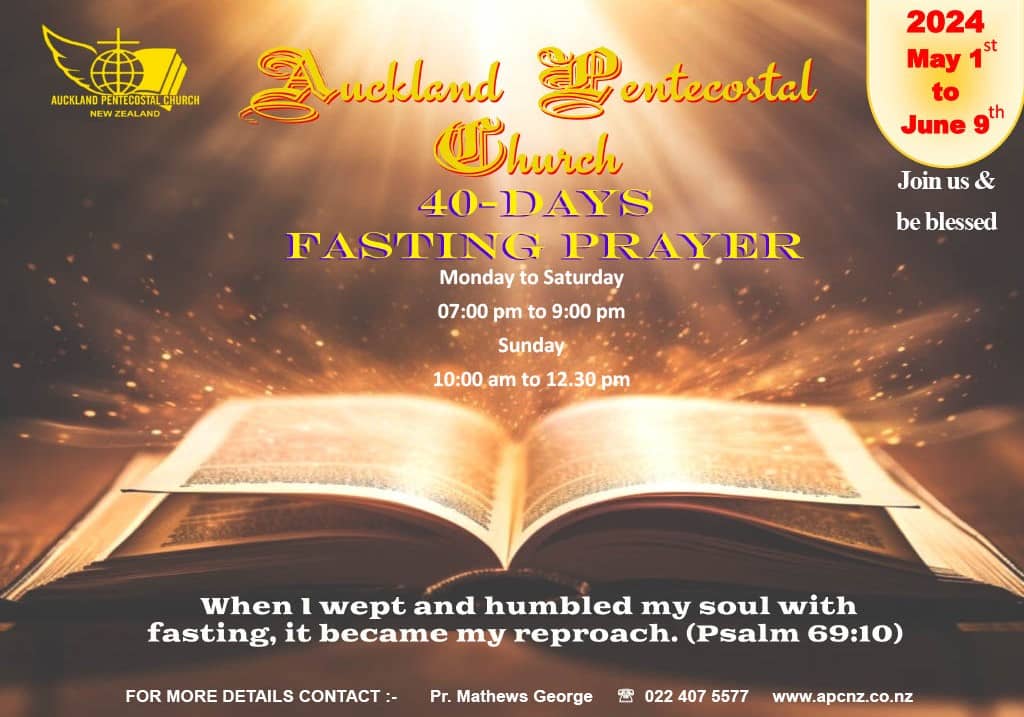 Fasting prayer Auckland Pentecostal church